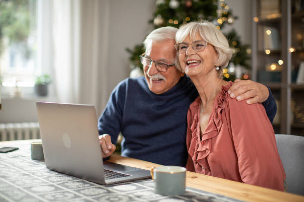 istock Senior couple for Christmas at home 2170592413