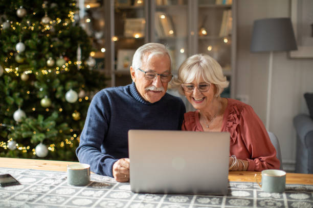 Senior couple for Christmas at home