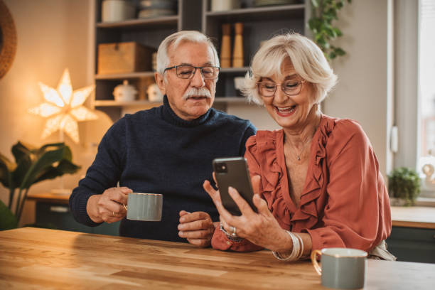 istock Senior couple for Christmas at home 2170592477
