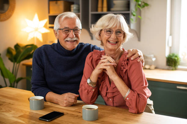 istock Senior couple for Christmas at home 2170592480
