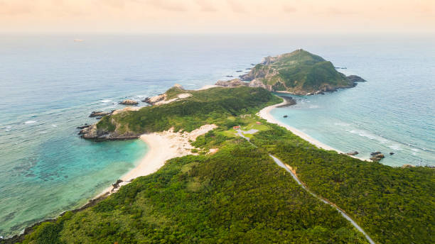 istock View down over Tokashiki Island and lighthouse 2170595674