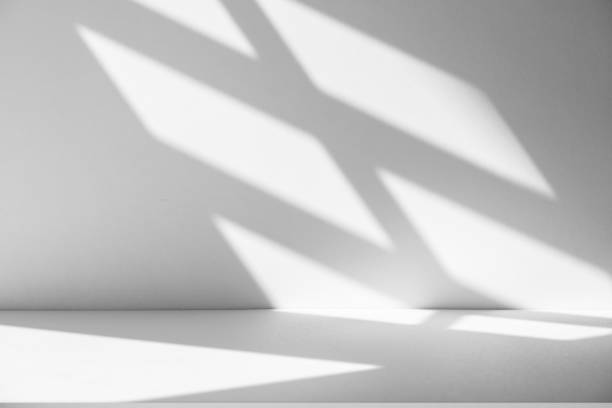 istock Studio style background wall decoration presentation uses white tones. with shadows cast from a nearby window, concept creating a decorative backdrop. 2170617139