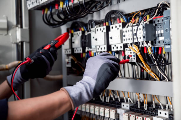 istock Electricity and electrical maintenance service,Electrical tests industrial electrical circuits with a multimeter in the control terminal box. 2170619370