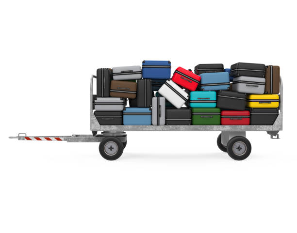 istock Airport Luggage Trolley Isolated 2170620957