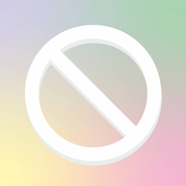 istock Forbidden Symbol on Pastel A stark white 