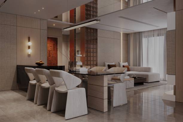 istock Creating a Luxurious and Contemporary dining room in stylish chairs and a table 2170627321