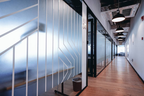 istock A modern office hallway with a minimalist design 2170634126