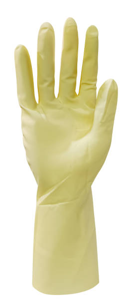 istock Yellow chemical protective gloves isolated on white background with clipping path 2170635345