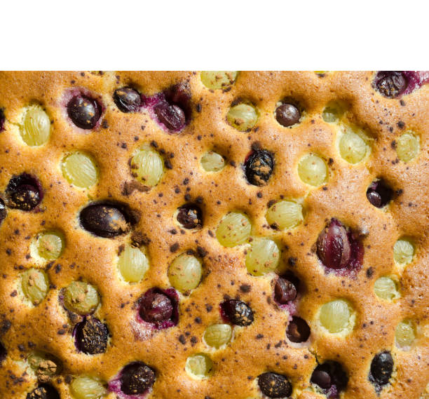 Sponge cake. Delicious pie with grapes. Fragrant homemade pastry.
