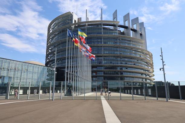 The European Parliament, exterior view, city of Strasbourg, Bas Rhin department, France