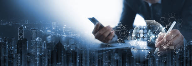 istock Digital marketing, Global business, e-commerce concept, Businessman using digital tablet with online marketing strategy and solution analysis, social media, content  marketing plan and advertisement 2170638065