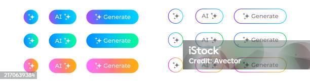 Ai Toggle Button Ai Generated Buttons Set For Artificial Intelligence Generate App ...