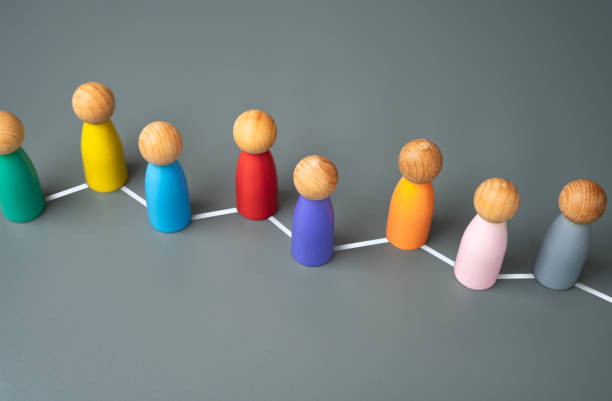 istock Connection between people. People connected by lines. Community and Social Networks. Collaborations and Partnerships. Teamwork and Cooperation. Cultural Exchange. Share knowledge. Social bonds 2170640348