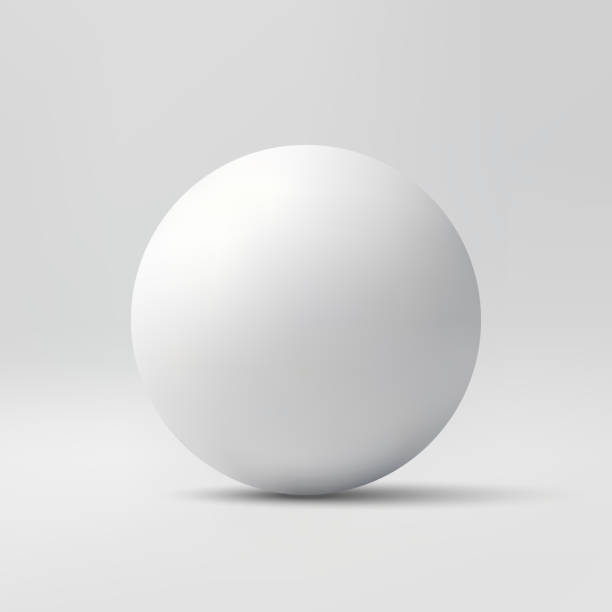 Minimalistic White Sphere on Gradient Background Simple white sphere on a gray gradient background, casting a soft shadow. sphere stock illustrations