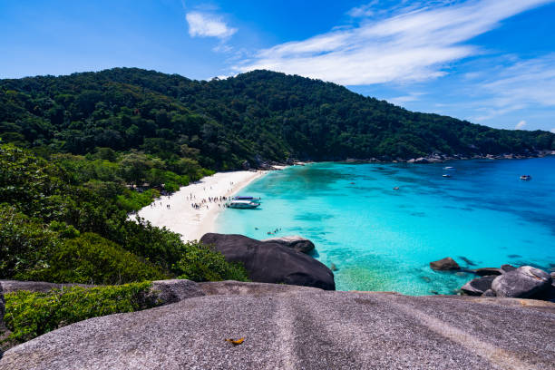 istock Beautiful seashore with wave crashing on sandy shore at Similan Islands Beautiful tropical sea Similan island No.8 at Similan national park, Phang nga Thailand 2170645819