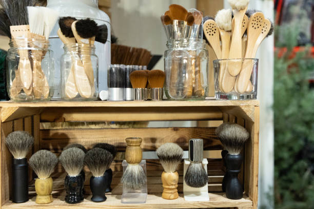 istock a large assortment of handmade natural bristle brushes 2170648878