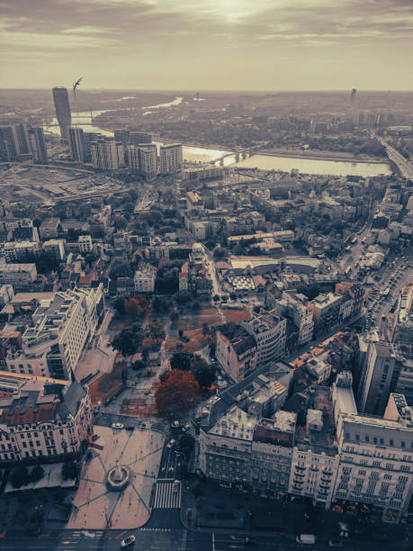 istock Belgrade Vertical Aerial View - Serbian Capital from Above 2170649316