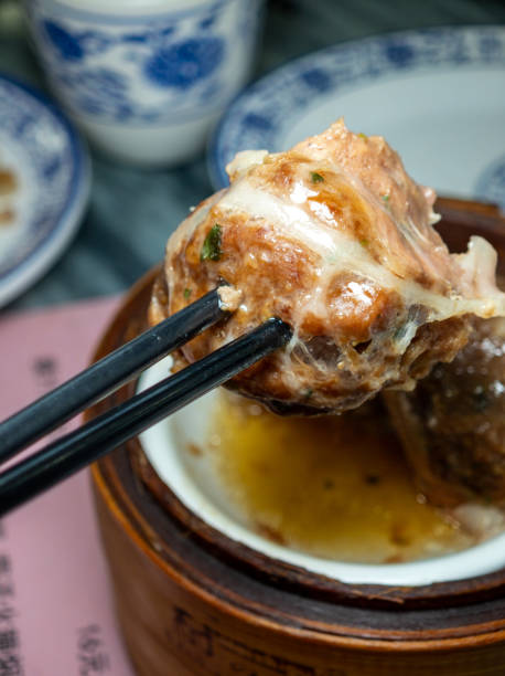 istock Rich and Flavorful: Classic Cantonese Dim Sum - Beef Ball Wrapped in Pig's Net 2170655565