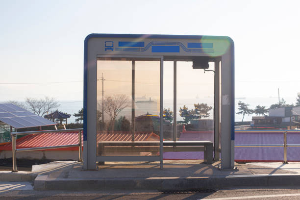 istock Beach Village Local bus stop. 2170657593