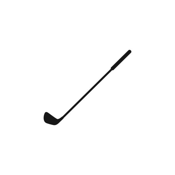 ilustraciones, imágenes clip art, dibujos animados e iconos de stock de stick golf icon - hierro