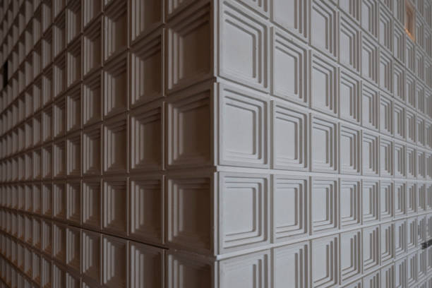 Square shaped concrete structure background wall