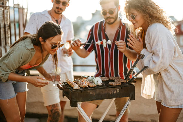 istock Group of people at a rooftop party 2170684751