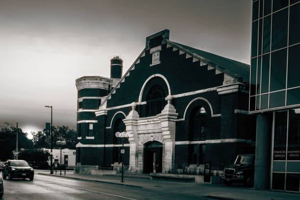 Windsor, Ontario, Canada - September 05, 2024:  A view of the campus of the University of Windsor's School of Creative Arts.  It is located in a refurbished old Windsor Armouries building and located away from main campus, in the downtown core.