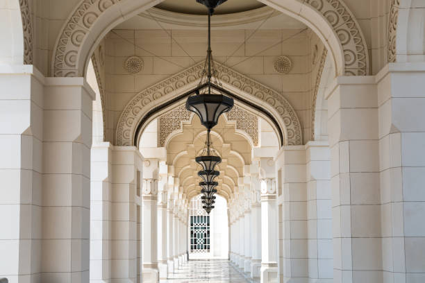 Corridor in downtown Abu Dhabi, capital of the United Arab Emirates