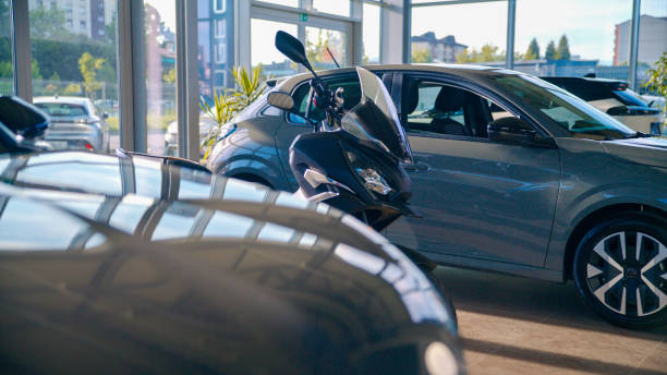 New Motorcycle and Car For Sale in Modern Store