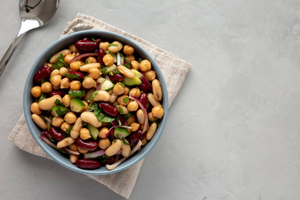 istock Homemade Three Bean Salad in a Bowl, top view. Flat lay, overhead, from above. Copy space. 2170693896