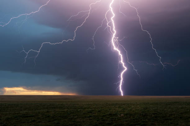 istock Powerful lightning strike from a thunderstorm in Colorado 2170696913