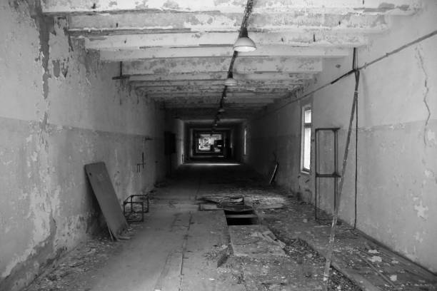 An empty corridor at the Chernobyl Exclusion Zone