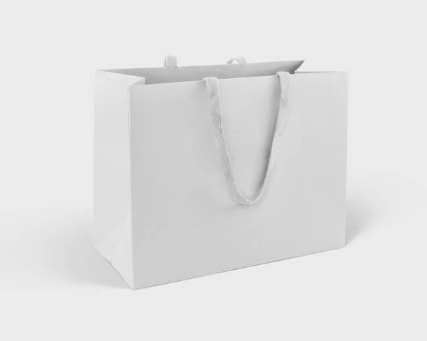 istock White Paper shopping Bag Gift bag, Takeaway bag With Handle, Retail Packaging, on white background 2170701497