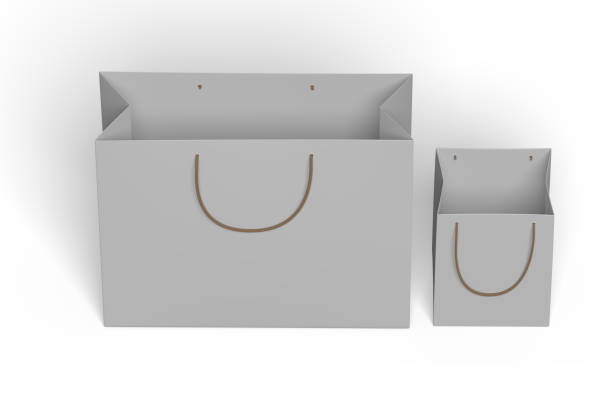 Kraft Paper shopping Bag Gift bag, Takeaway bag With Handle, Retail Packaging, Brown on white background