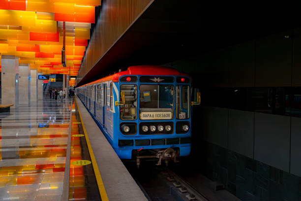 istock Russia, Moscow. August 20, 2024. Retro subway train stands by the platform. 2170704328