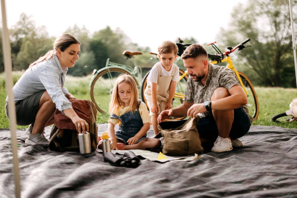 istock Happy family in the forest 2170704663