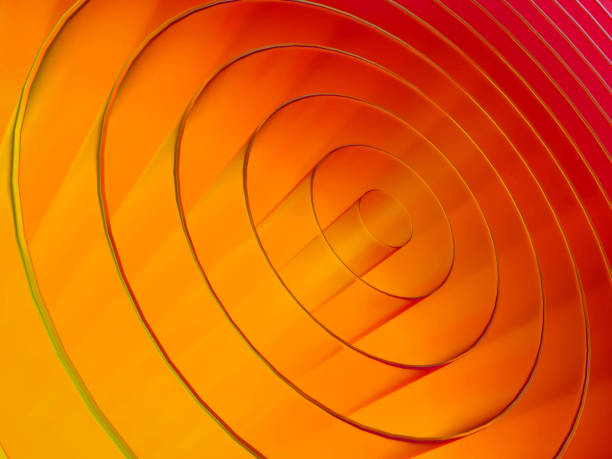 Autumn Color Background with Circle Shapes. Digitally generated image. 3d render.