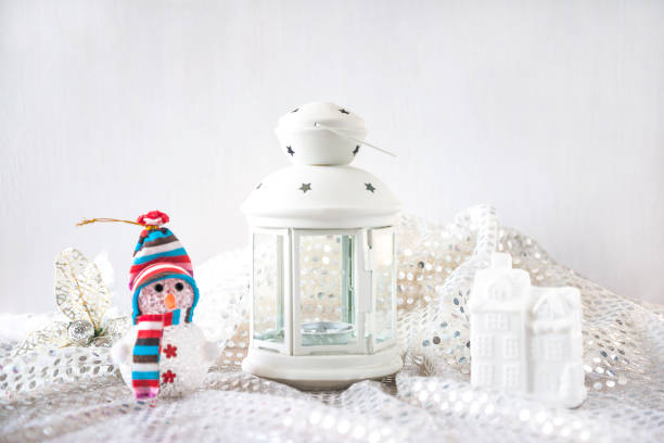 Christmas holiday decorations on a white background