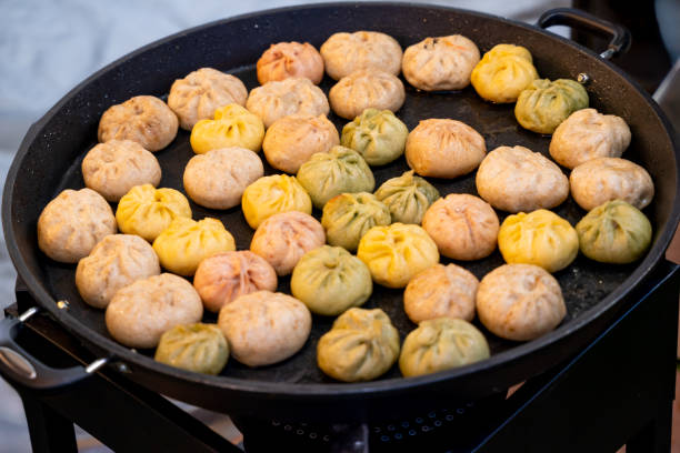 istock Fry colorful xiaolongbao is being cooked 2170716210