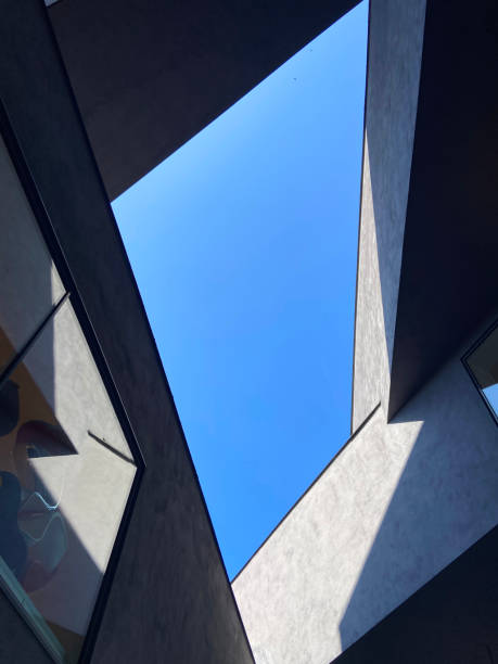 Building exterior against the blue sky.