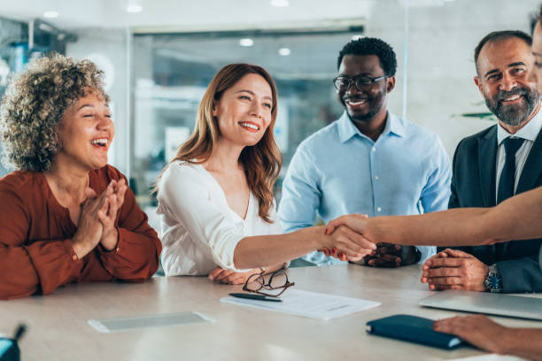 istock Shaking hands with new colleague 2170717113