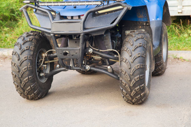 istock Quad bike. ATV is parked near the house. 2170717536