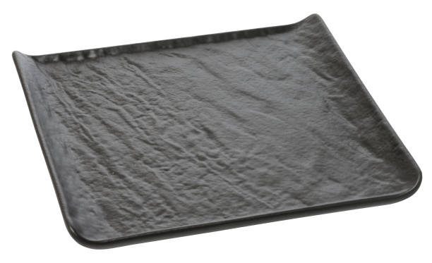 istock Empty black square board for serving food on a white isolated background 2170719650