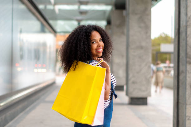 Mature multiracial woman shopping