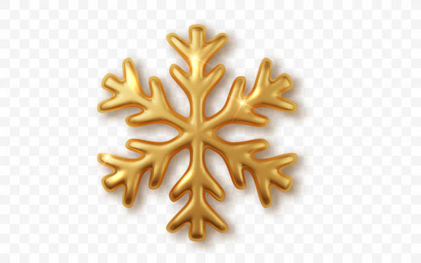istock Gold  realistic snowflake isolated on white background. Christmas metallic shiny decoration 2170724972