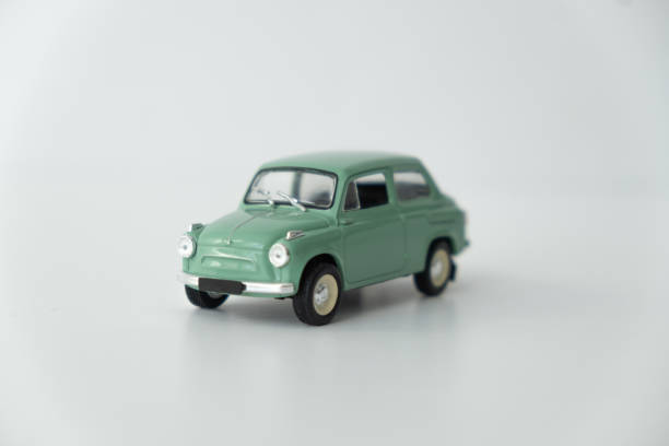 istock retro car model in turquoise color on a white background 2170734051