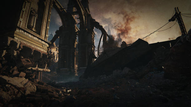 istock Post-Apocalyptic Ruins of a Collapsed Building 2170737592