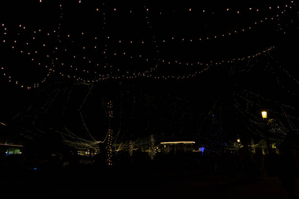 istock Christmas Lights Shining in the City Night 2170740413