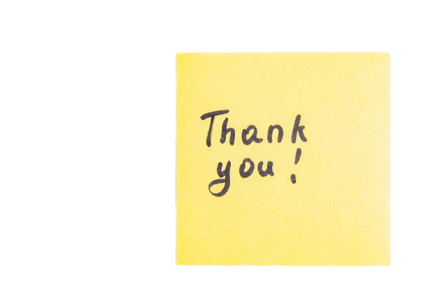 istock Yellow thank you card on a white clean background 2170746462