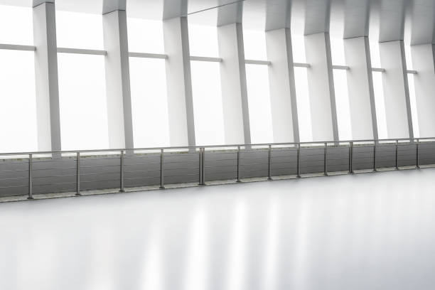 istock Empty airport walkway interior with window glasses 2170747901